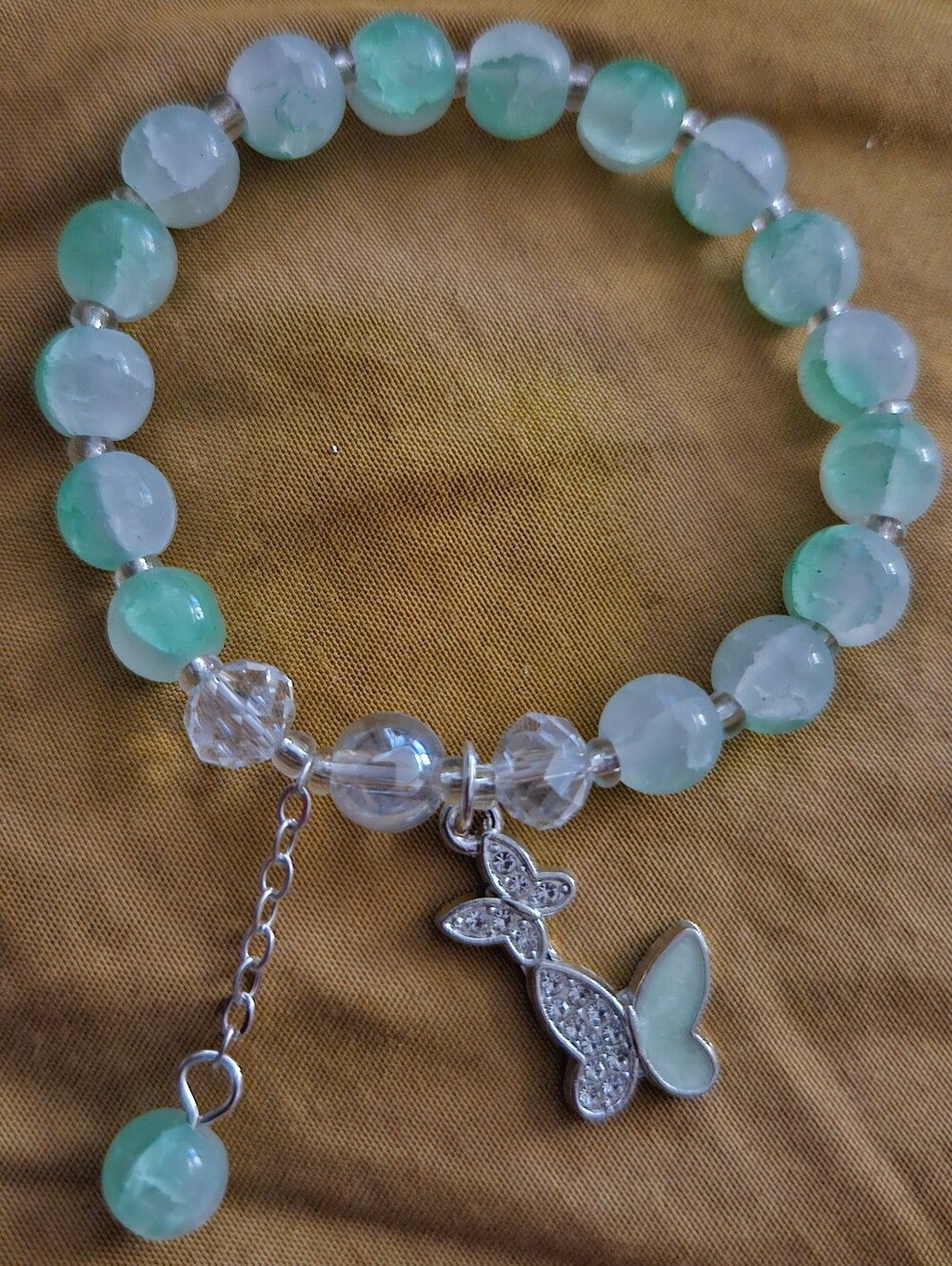 Beaded Butterfly Charm Bracelet